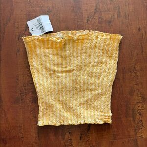 Forever21 Yellow Smocked Tube Top